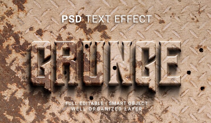 PSD grunge psd text effect