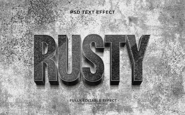 PSD grunge rusty text effect