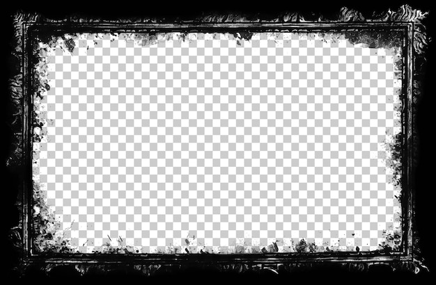 Grunge stencil dirt border frame isolated on transparent background png psd
