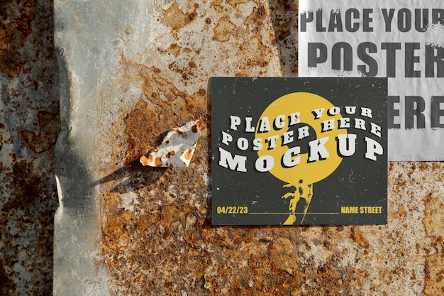 PSD mockup pubblicitario in stile grunge