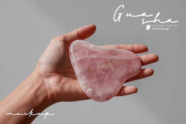 gua sha massage stone mockup