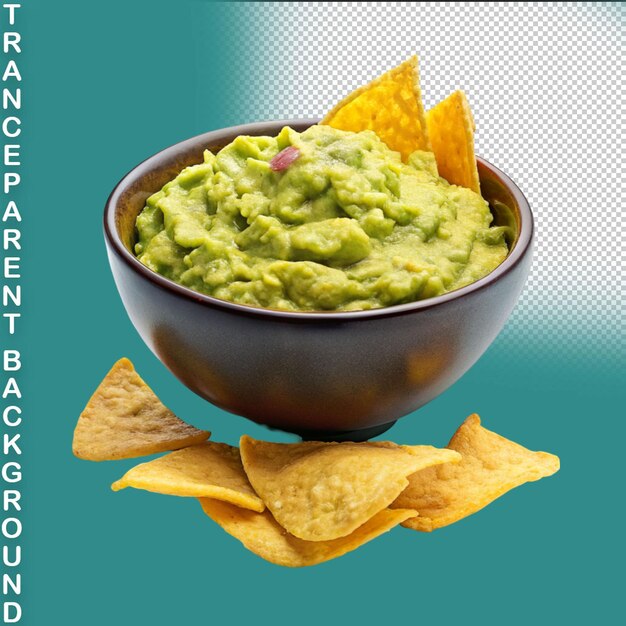 PSD guacamole extracted on transparent background