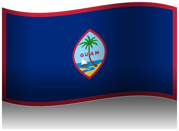 PSD guam vlag waaien 3d