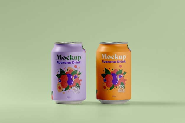 PSD guarana packaging mockup design