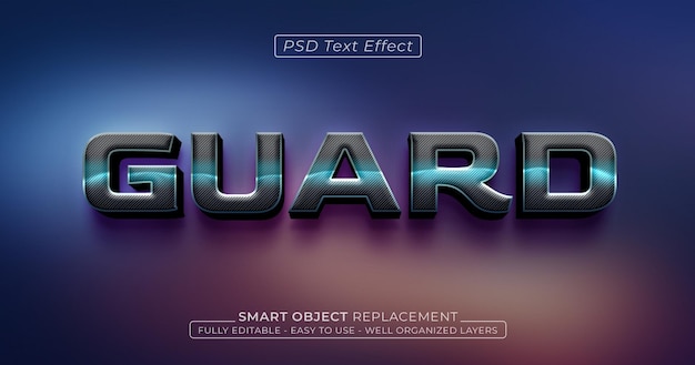 Guard custom text effect 3d style