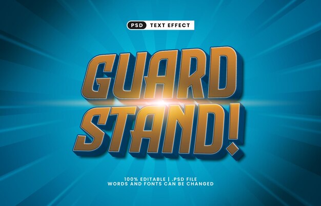 guard stand editable text effect with a brave and super text effect