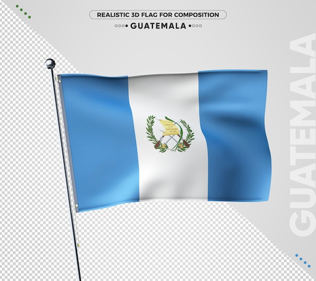 PSD guatemala 3d getextureerde vlag voor samenstelling