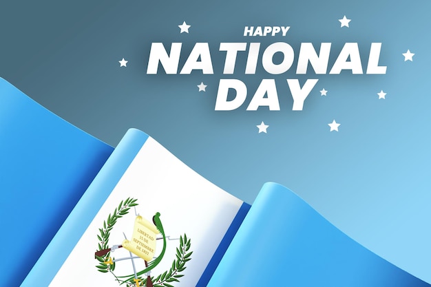 PSD guatemala flag design national independence day banner editable text and background