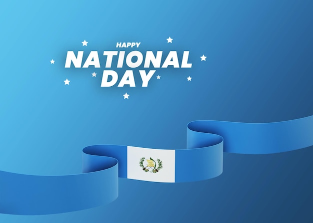 Bandiera del guatemala design banner del giorno dell'indipendenza nazionale testo modificabile e sfondo