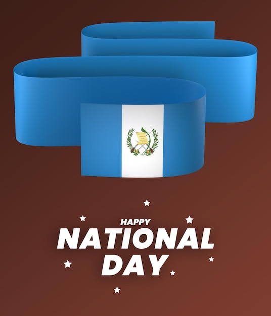 PSD guatemala flag element design national independence day banner ribbon psd