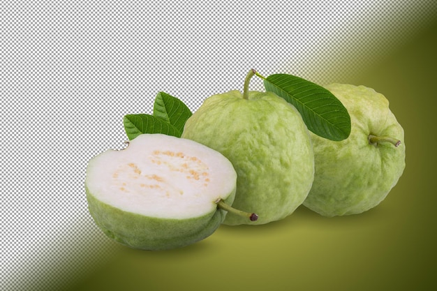 PSD guava fruit isolated on alpha background