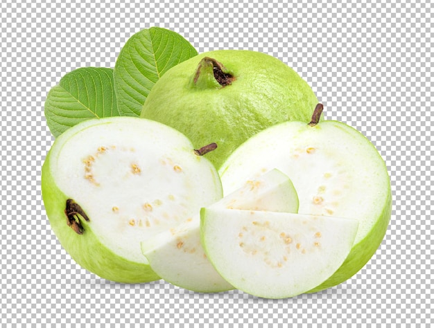 PSD guava fruit isolated on alpha layer