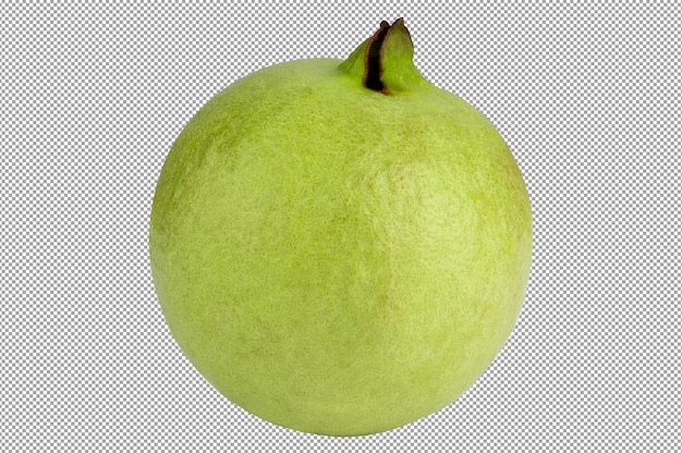 Guava is a tropical fruit with pink juicy flesh isolated on a transparent background