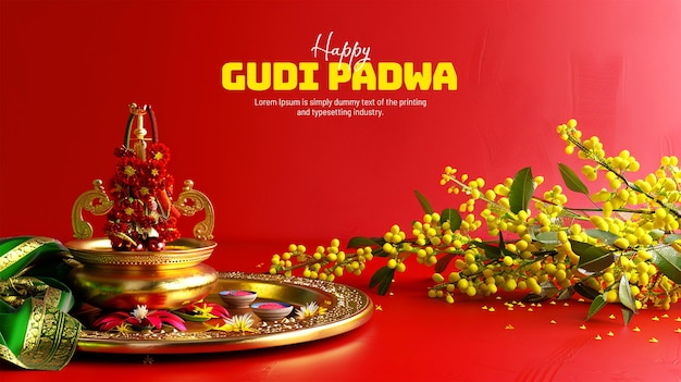 Gudi Padwa Indian holiday traditional festival background