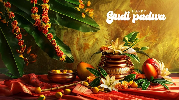 Gudi Padwa Indiase feestdag traditionele festival achtergrond
