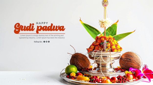 Gudi Padwa Lunar New Year celebration card design in Maharashtra India