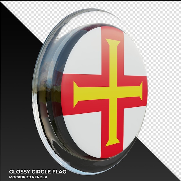 guernsey0003 realistic 3d textured glossy circle flag