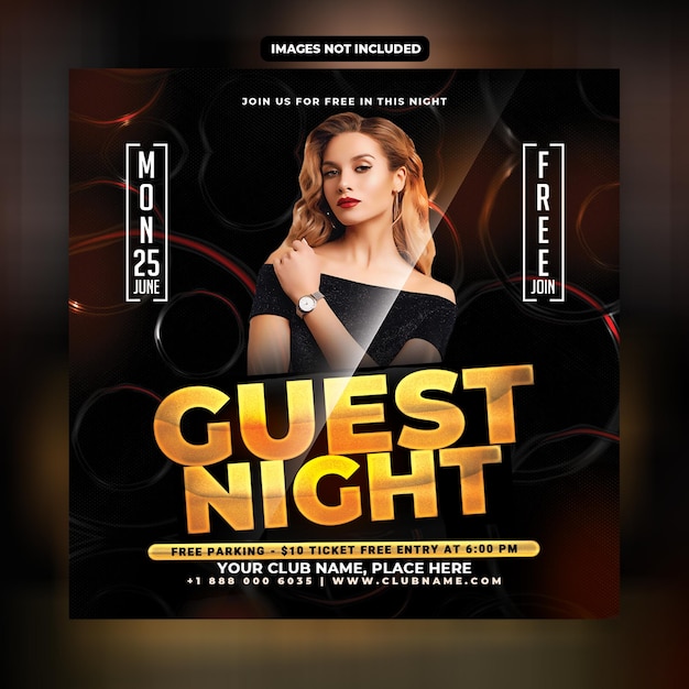 Шаблон постов в социальных сетях Guest Ladies Club