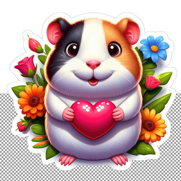 PSD 기니피그 글리 (guinea pig glee) 는 사랑스럽고 귀여운 스티커입니다.