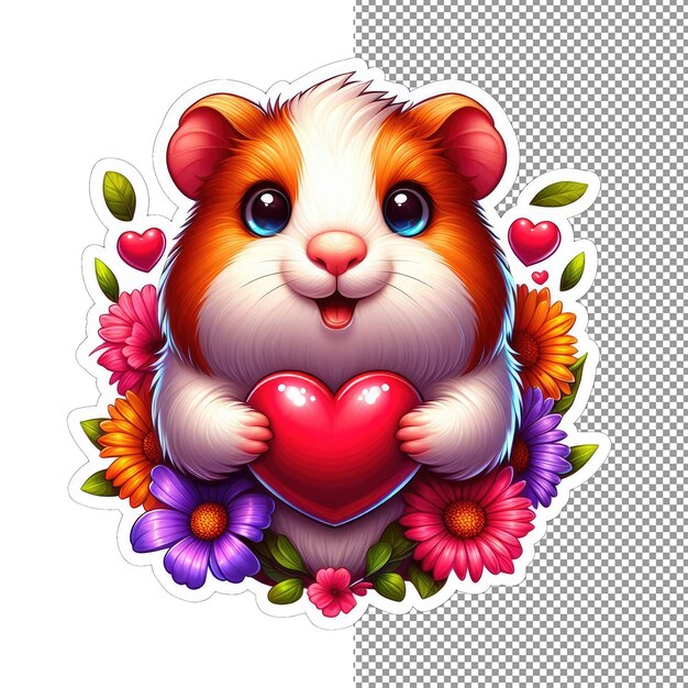 PSD guinea pig glee cuddly and cute sticker