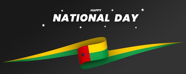 Guineabissau flag element design national independence day banner ribbon psd