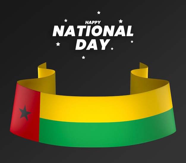 ギニアビサウ旗要素デザイン国家独立記念日バナーリボンpsd