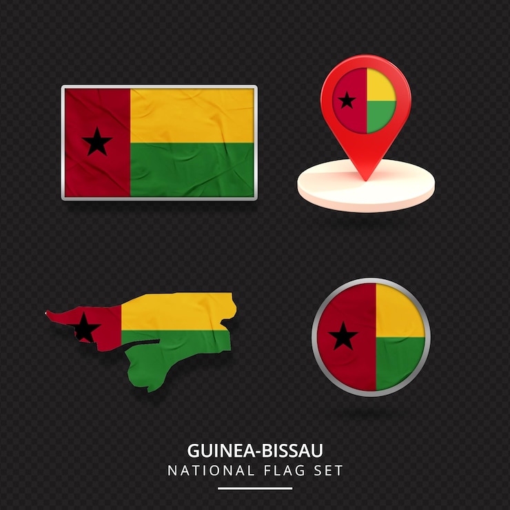PSD guineabissau national flag map location element design