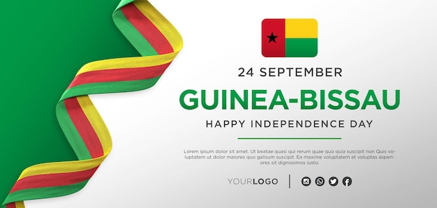 Guinee-bissau national independence day celebration banner, nationale verjaardag