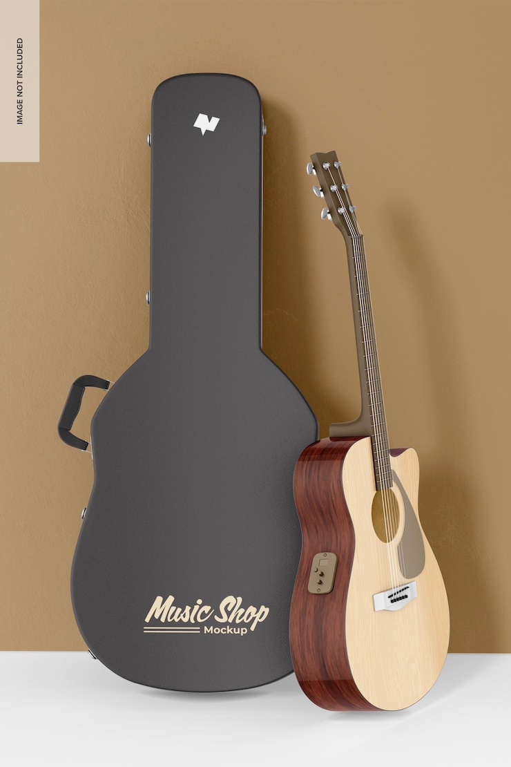 PSD guitar case mockup front view