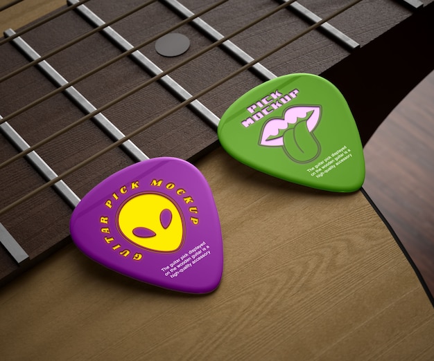 PSD guitar pick mockup design