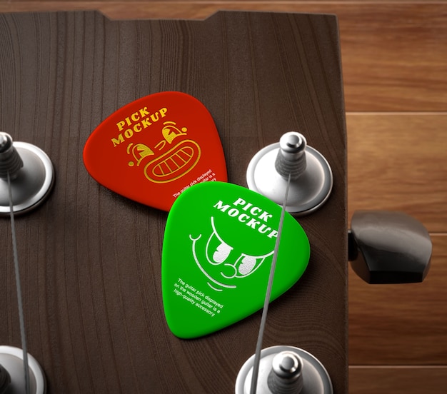 Guitar pick mockup design