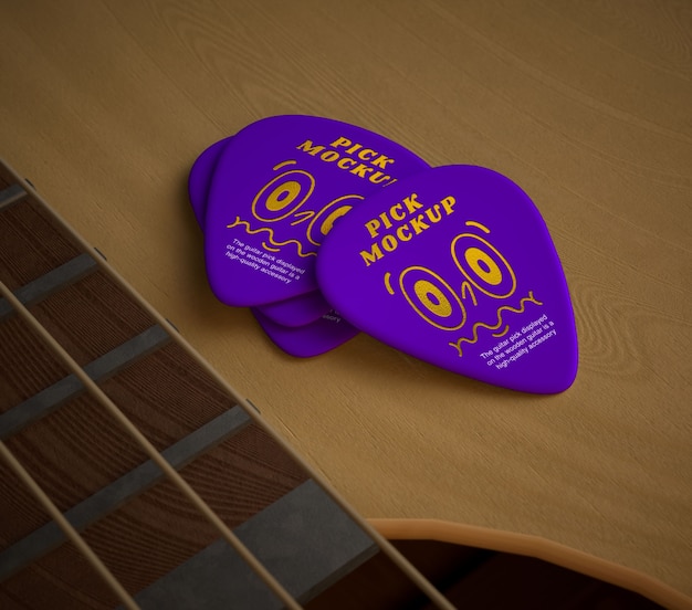 Guitar pick mockup design