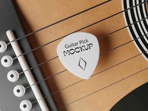 PSD guitar pick mockup design