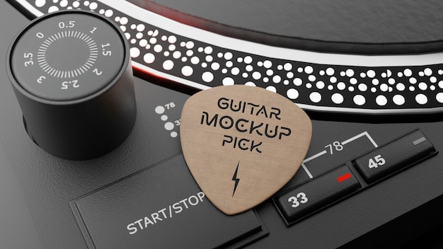 Guitar pick mockup design