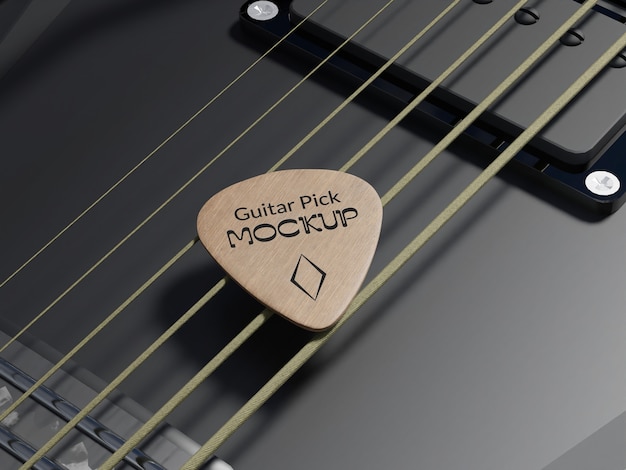 PSD guitar pick mockup design