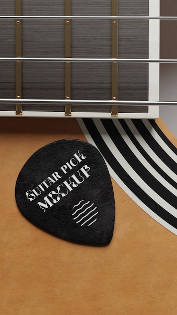 Guitar pick mockup design