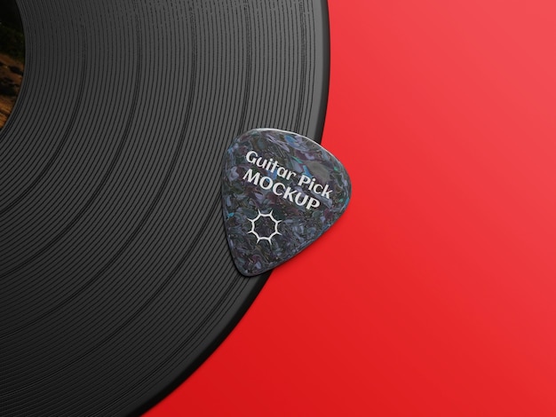 PSD guitar pick mockup design