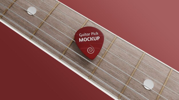 PSD guitar pick mockup ontwerp