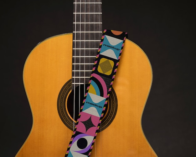 PSD guitar strap mockup design