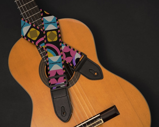 PSD guitar strap mockup design