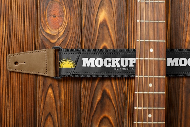 PSD guitar strap mockup design