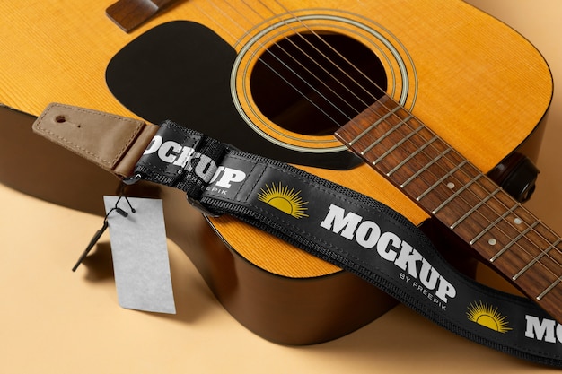 PSD guitar strap mockup design