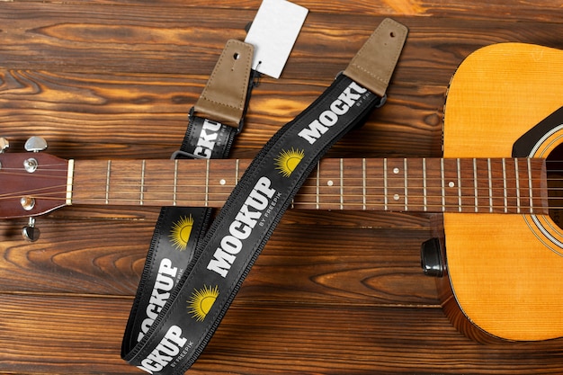 PSD guitar strap mockup ontwerp