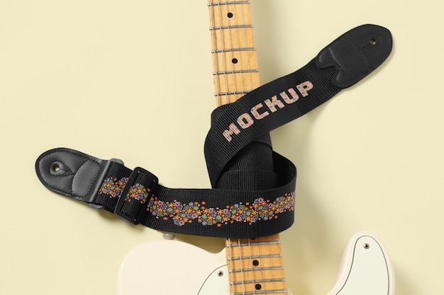 PSD guitar strap mokcup ontwerp