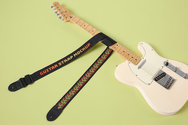 PSD guitar strap mokcup ontwerp