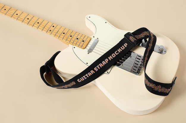 PSD guitar strap mokcup ontwerp