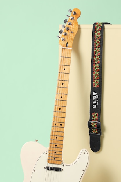 PSD guitar strap mokcup ontwerp