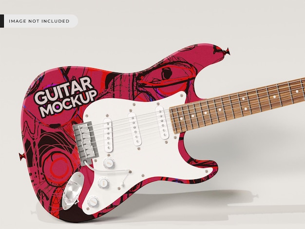 Una chitarra con sopra l'immagine di una chitarra