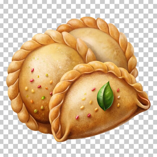 PSD gujiya delicious empanada illustrated set png