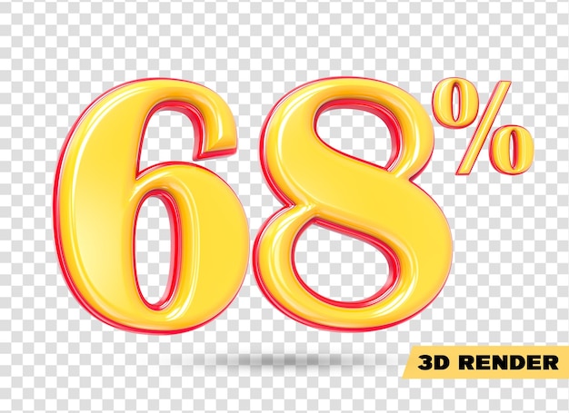 gul nummer 3D-rendering